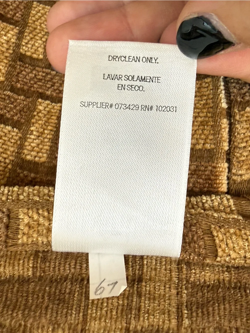 Heavyweight JC Penney Fabric Curtains Two Panels Brown Gold Geometric Design MCM
